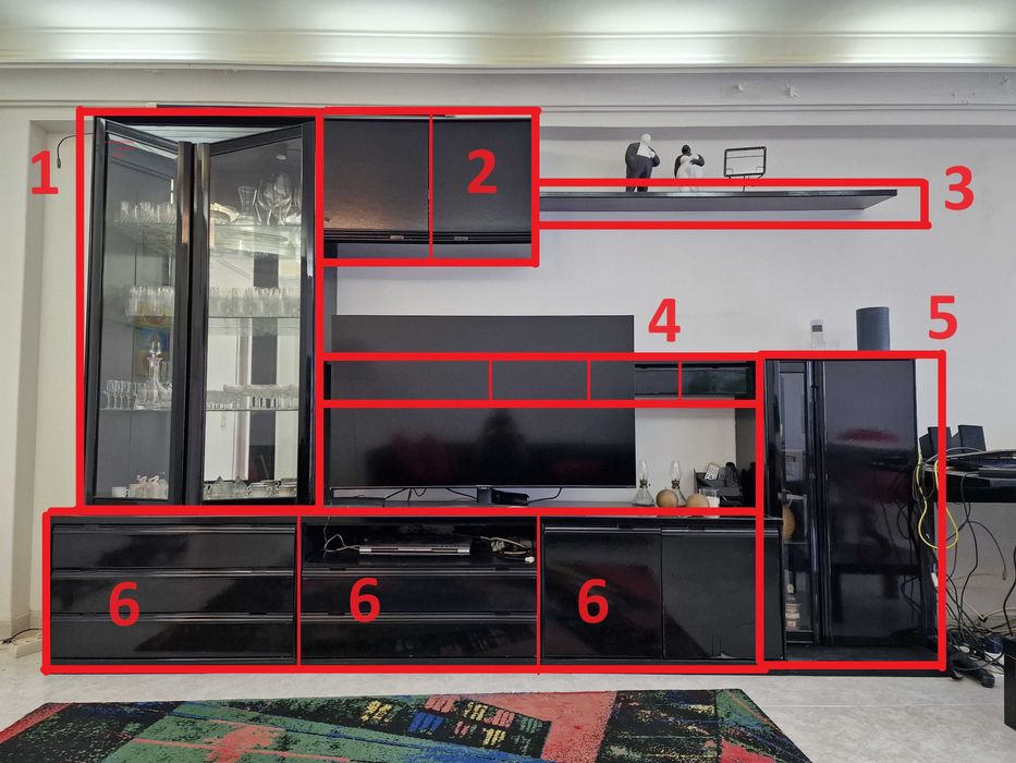 MOVEL SALA - Preto Lacado brilhante