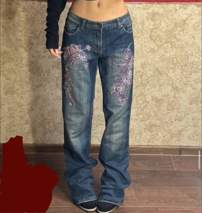 джинсы на низкой посадке 2000s y2k