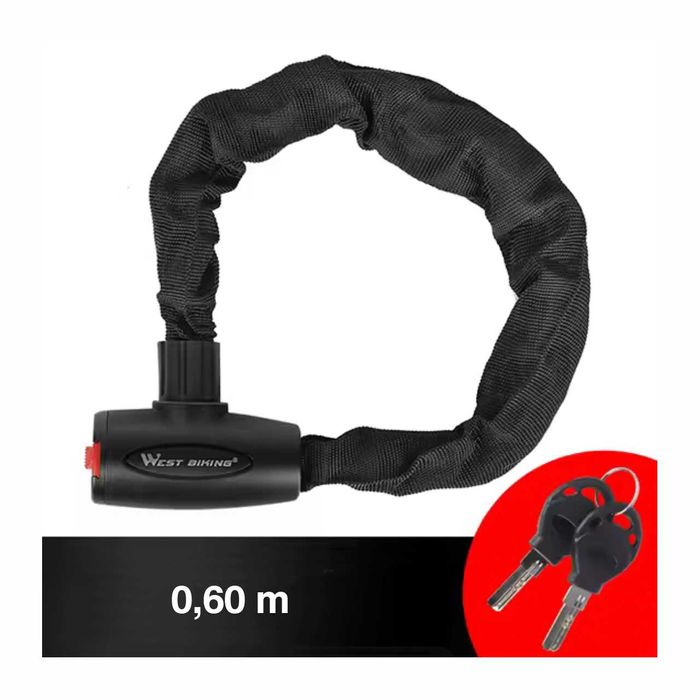 Corrente antifurto moto - cadeado segurança 2 Chaves