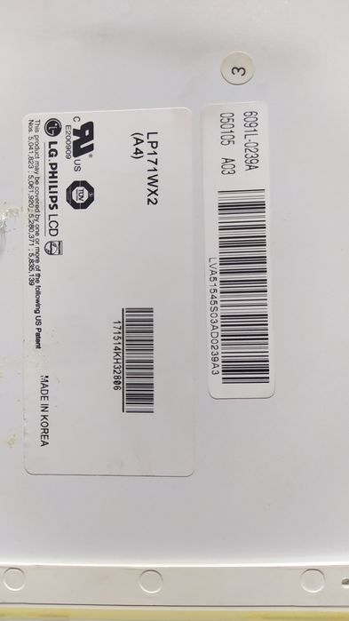 Ecrã para portátil 17" LP171WX264332092126595121