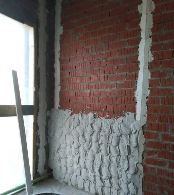 Гипсовая штукатурка и цементно-песчаная штукатурка стен шпаклёвка ...