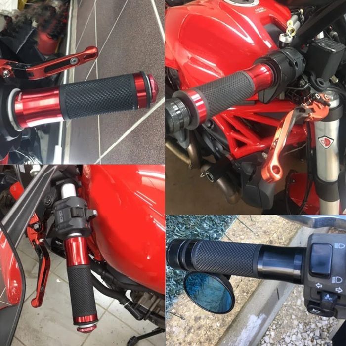 Punhos alumínio e borracha universais moto cafe racer