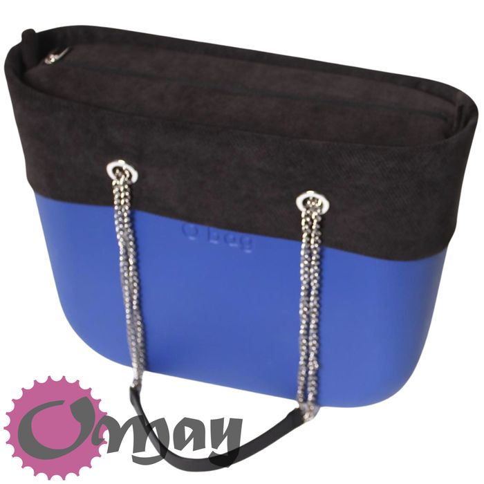 Czarny organizer do OBAG STANDARD +OPASKA welur struktura czarny OMAY