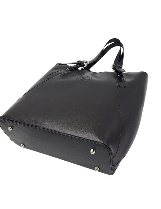 Klasyczna i stylowa torebka damska ze skóry naturalnej czarna