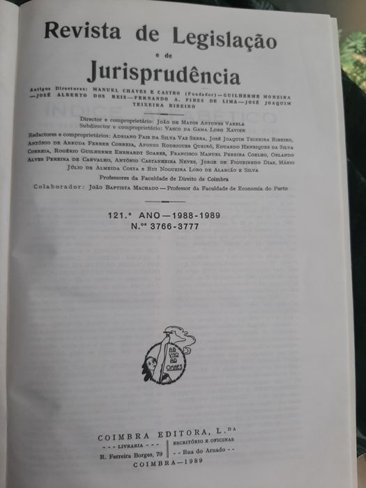 Revista Legislação e jurisprudencia anos 1989/ 1990 e1988/1989