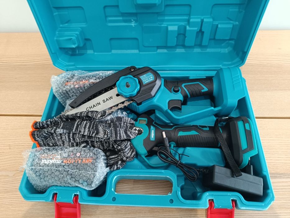 Kit Jardim Mukins 2-em-1: Tesoura de Poda Digital + Mini Motosserra (N