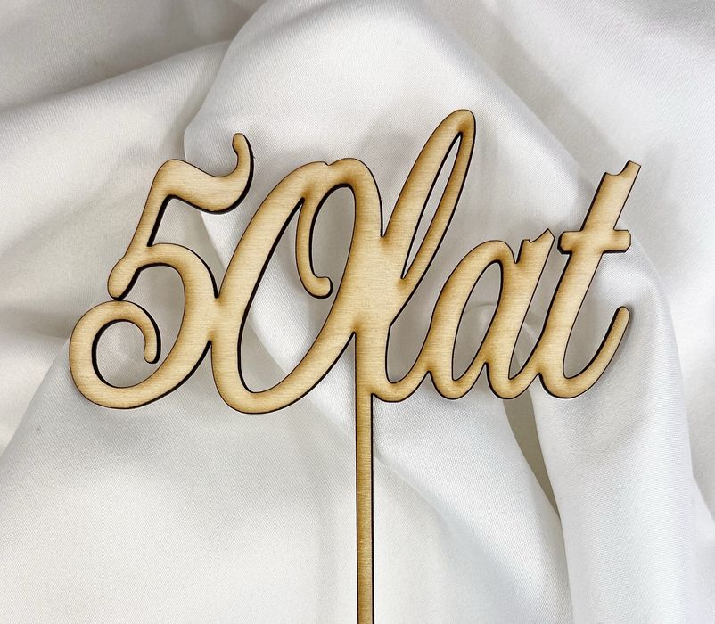 TOPPER na tort drewniany