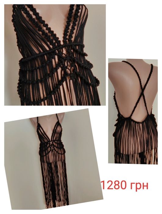 Пляжні аксесуари у стилі макраме, накидки на купальник