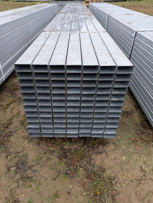 80x40x2 Profile stalowe ocynk zamknięte rury łaty ogrodzenie słup