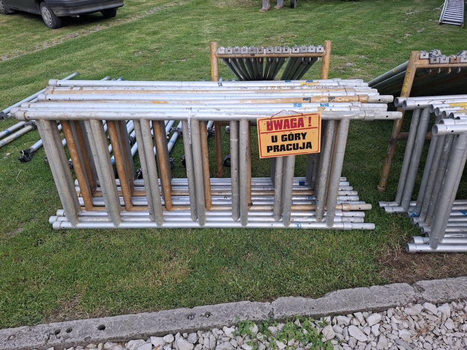 Rusztowanie jezdne aluminiowe 2x8m – komplet lub mniejszy zestaw | Bardzo dobry stan