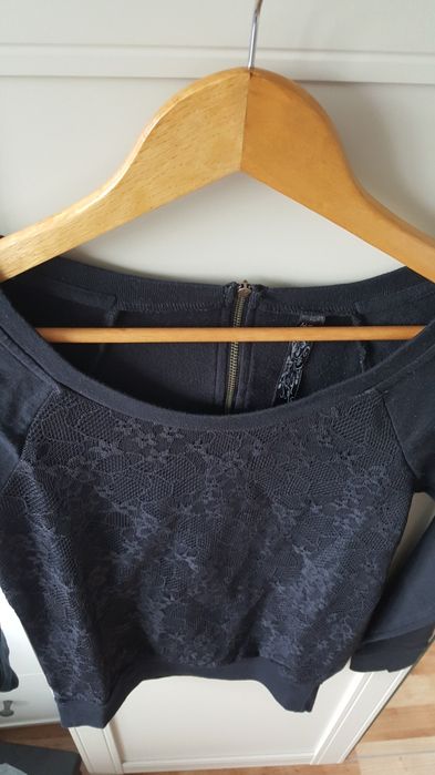 Czarna bluza z koronka TU r.36 s uk8