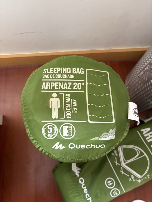 Tenda, saco-cama, colchão