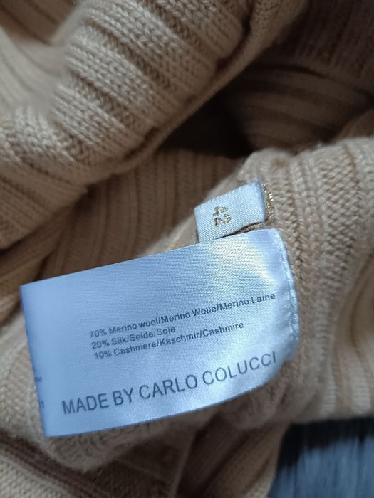 Sweter Carlo  Colucci wełna merino+ jedwab+ kaszmir
