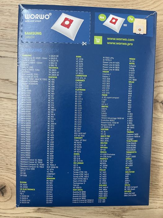 Worki do odkurzacza samsung smb01k