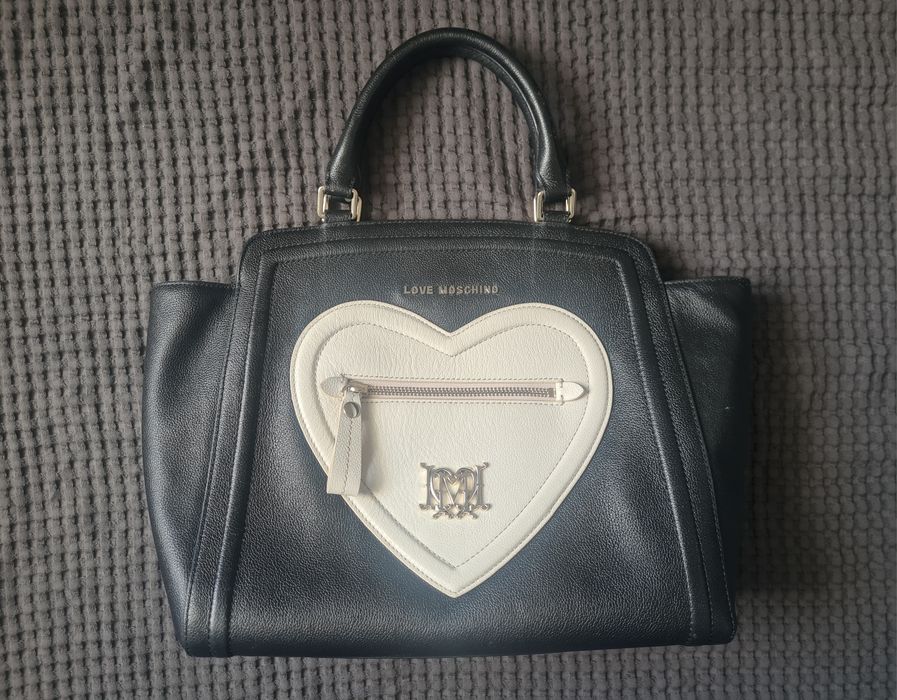 Mala Moschino original nova preta e branca