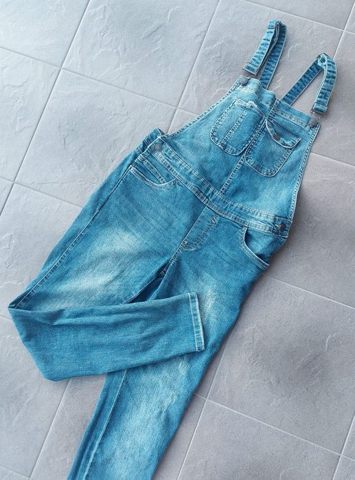 Spodnie ogrodniczki jeansowe proste S/M