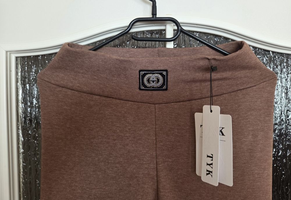 Legginsy Damskie Brązowe L/XL 38