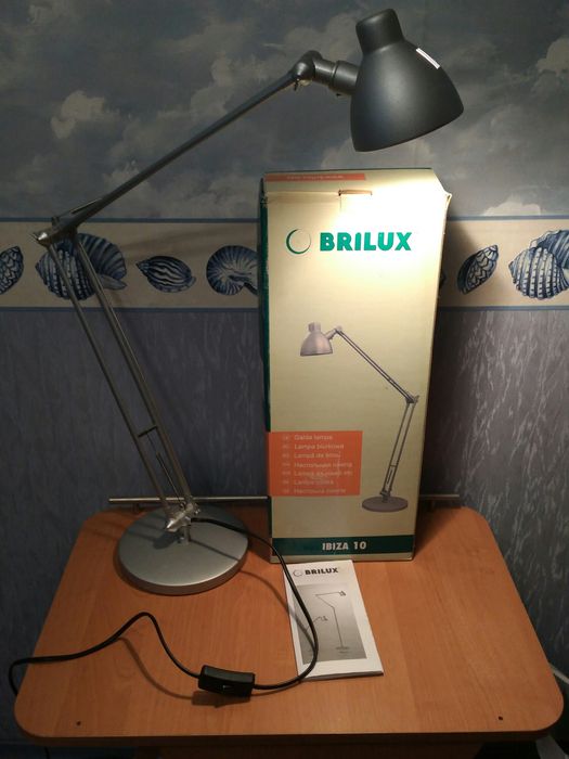 Галогенна настільна лампа на гнучкій ніжці настільна офісна BRILUX