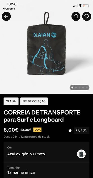 Correia de transporte prancha de surf
