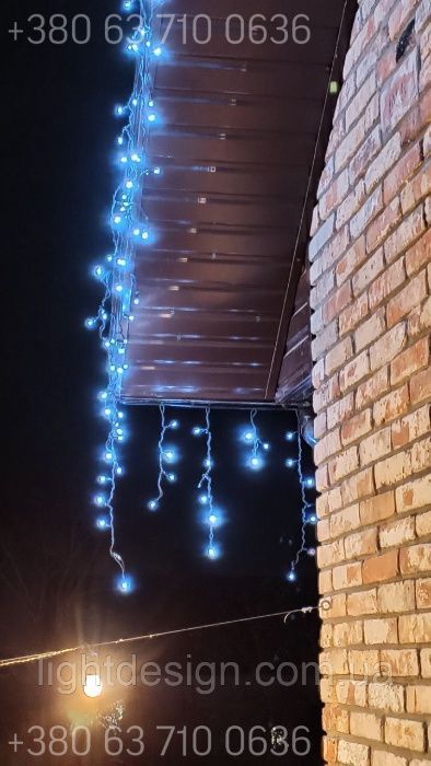 Литая УЛИЧНАЯ гирлянда на фасад бахрома для улицы IP-65 каучук 3,5мм