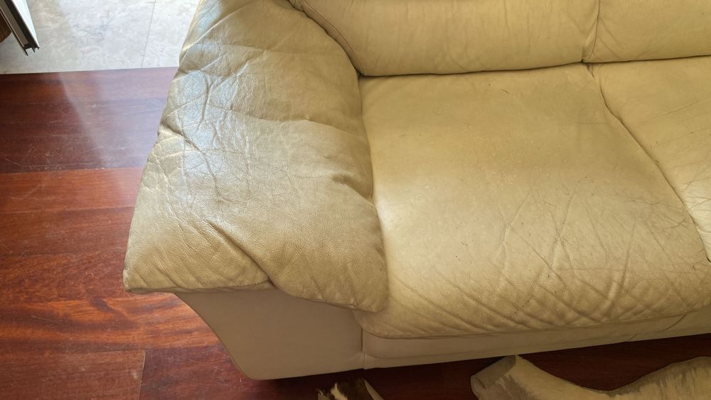 Sofa 2 lugares pele branca Divani & Divani