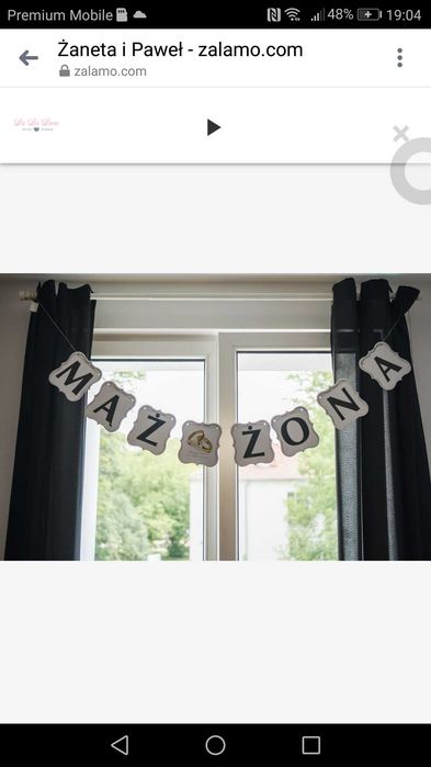 Girlanda ślubna - mąż żona