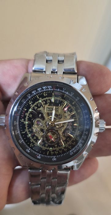 Чоловічий годинник механічний JARAGAR silver