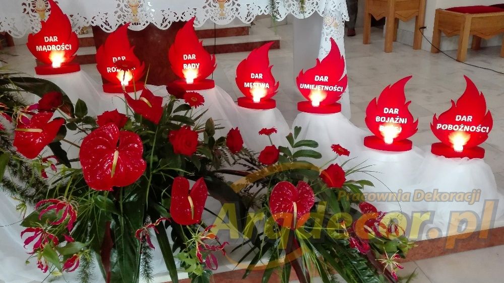 Płomienie - Zestaw Dekoracji Na Uroczystość Bierzmowania
