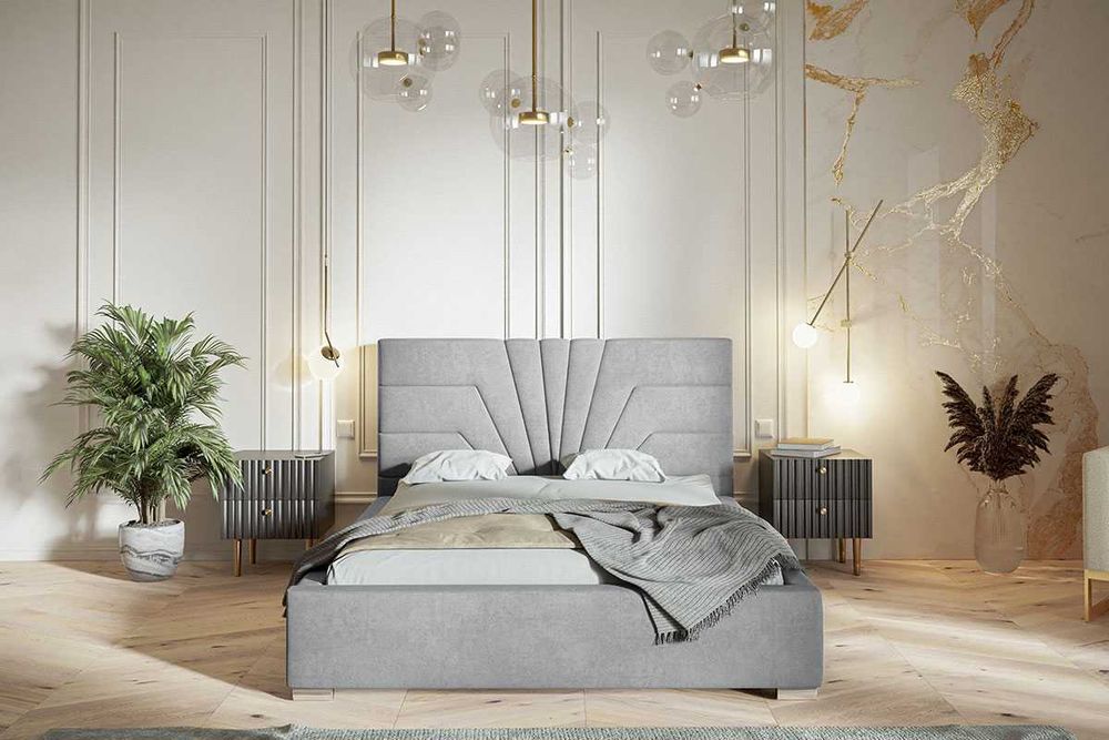 Łóżka Łóżko tapicerowane NOVIA 160x200 180x200 Z POJEMNIKIEM STELAŻ