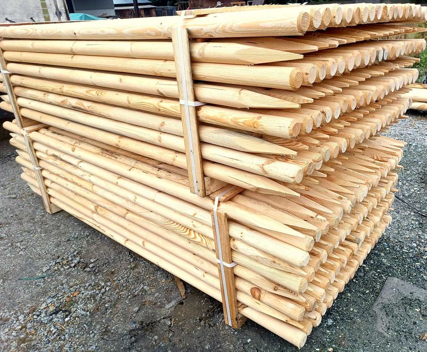 Palisada Paliki Słupki Wałki Toczone Bale Kołki meble ogrodowe