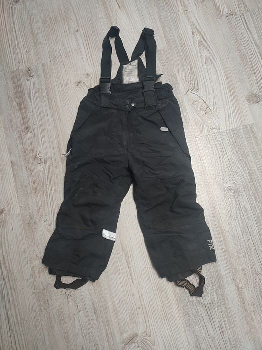 Fix 98 spodnie dziecięce zimowe narciarskie ocieplane szelki odblaski