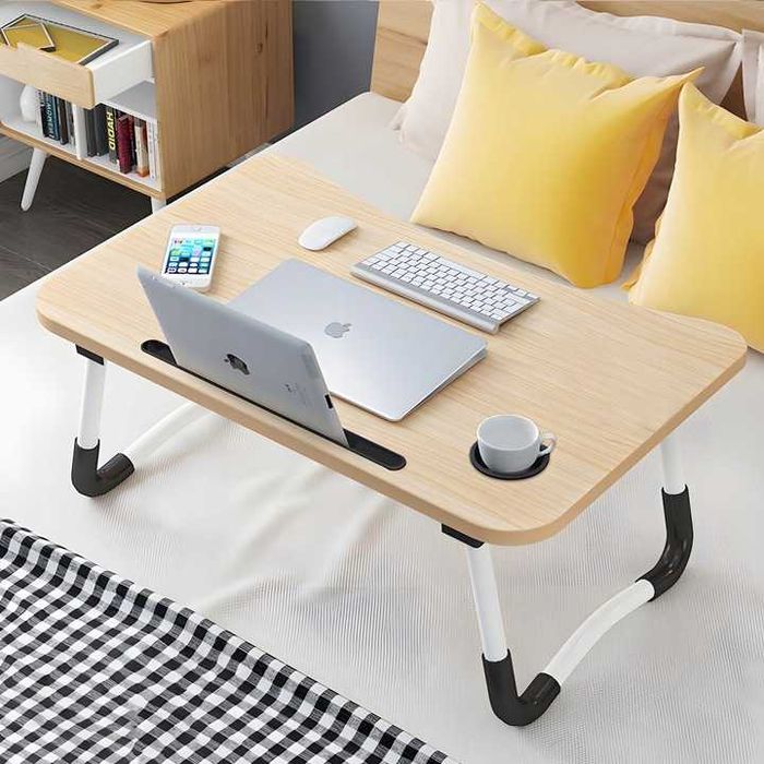Składany Stolik Pod Laptopa Komputer Tabletpodstawka Łóżka Drewniany