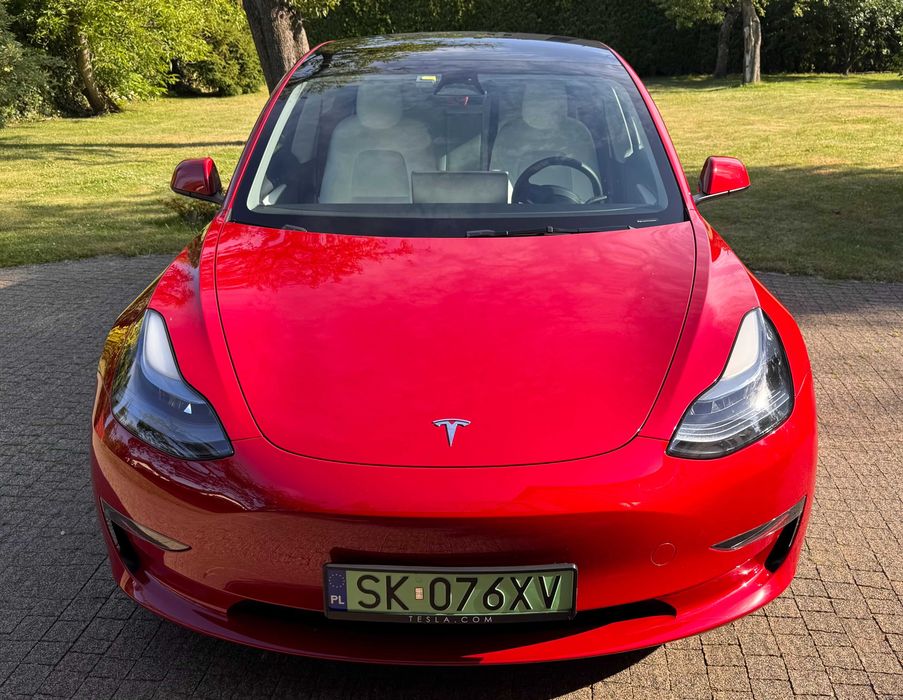 Tesla Model 3 Performance 2023 Salon PL 55tys km Ultra Red +PPF 80% Hak Białe Wnętrze FV23