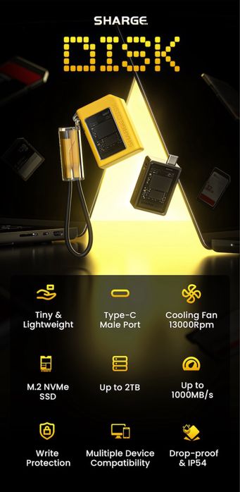 Корпус SSD SHARGE M2 2230 M.2 NVMe SSD USB 3.2 Gen 2 10 Гбит/с