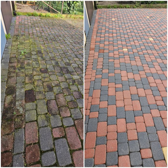 Mycie czyszczenie kostki brukowej elewacji dachów impregnacja malowani