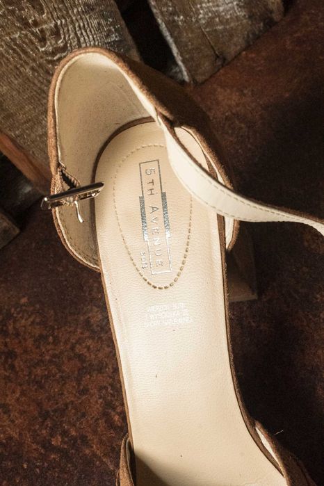 5th Avenue - piękne skórzane sandały zamszowe kokarda boho retro 39