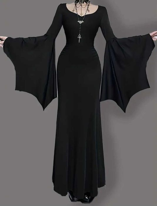 Strój Morticia Addams gotyk karnawał halloween przebranie r. L