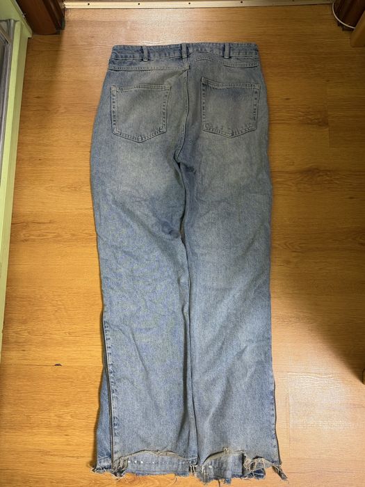 Zara blue flared jeans zip