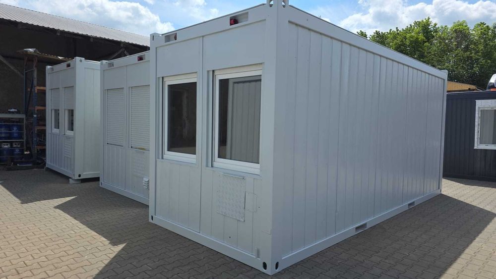 Kontener kontenery biurowe budowlane używane  CONTAINEX 6,0x2,40x2,80 + kieszenie
