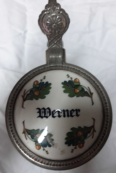 Caneca Cerveja Alemã em vidro e Estanho