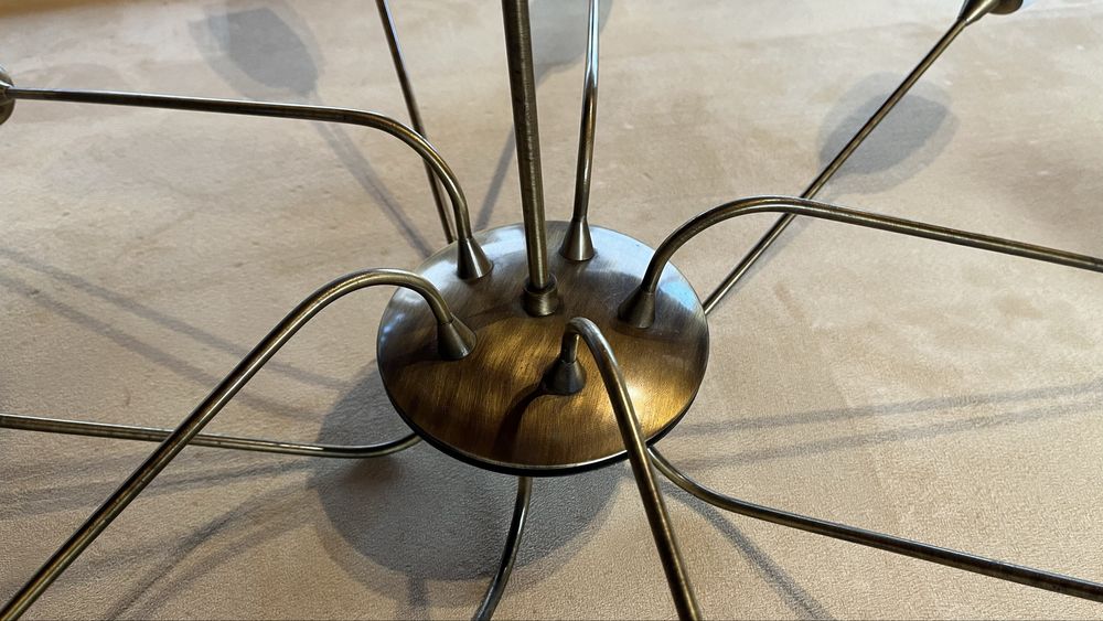 Candeeiro em latão de 10 lampadas