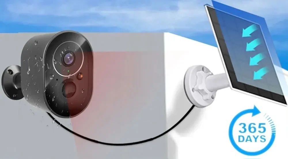 Câmera de Vigilância, 5MP, bateria imbutida, painel Solar, IP