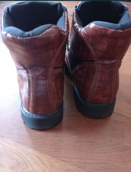 Buty wysokie męskie brąz Amazon skóra