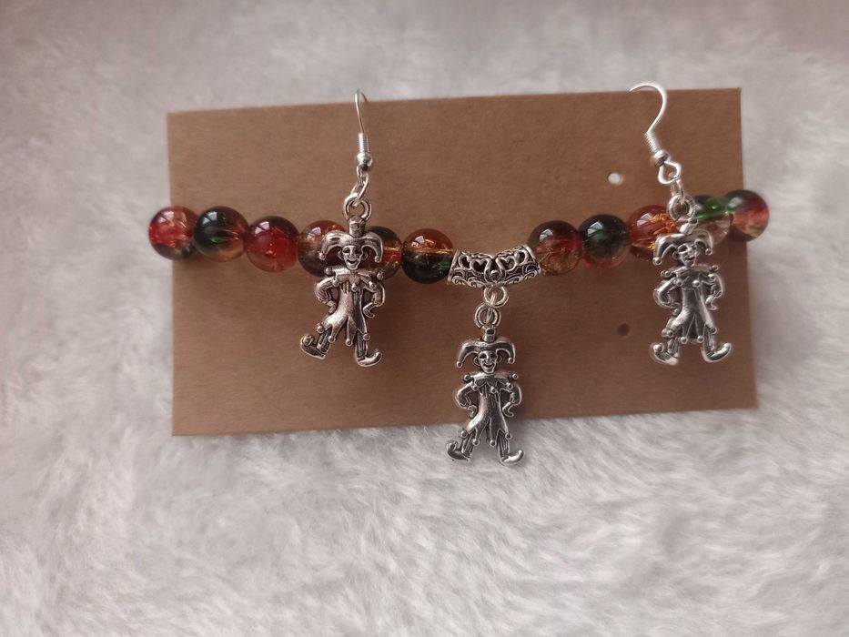 Bransoletka i kolczyki z motywem Stańczyka -komplet