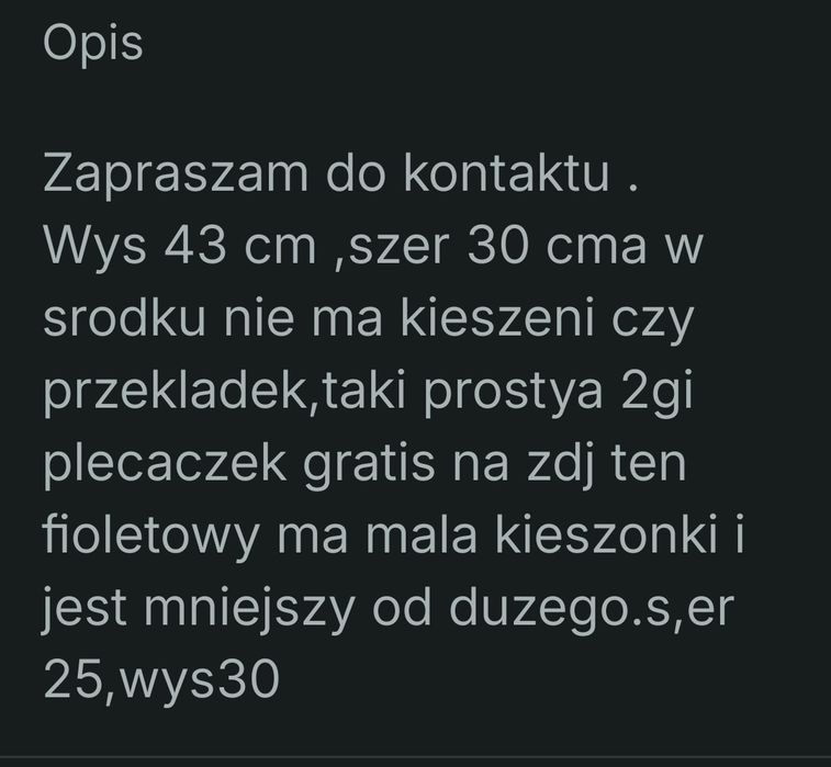 Plecak dziecięcy