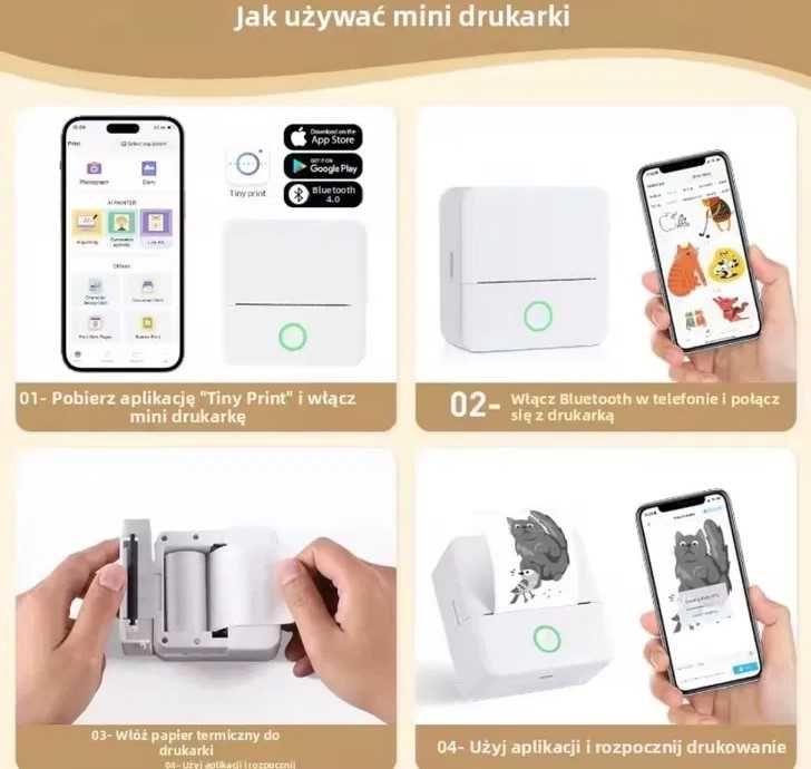mini drukarka beztuszowa