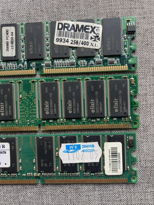 Retro pamięci Elixir Kingston 3x256MB