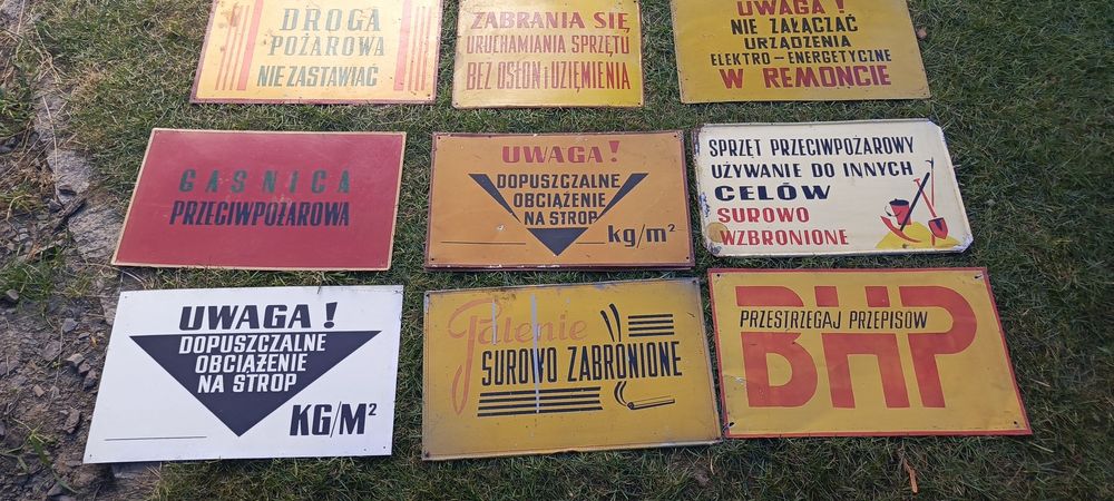 Stare metalowe tablice informacyjne PRL oryginał PRL