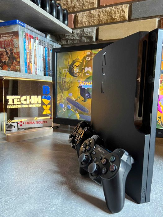 PlayStation 3 PS3 4 Slim 500gb с играми 1 джойстик плойка ПС детям