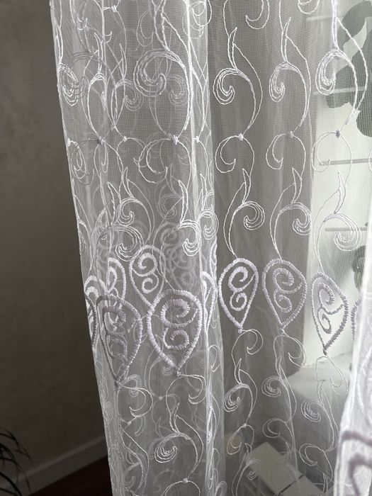 Біла тюль, ширина-5м., висота-2,45м